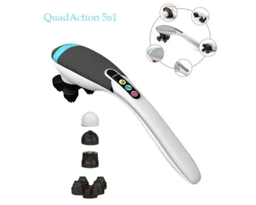 Вібромасажер для спини та тіла Magic Touch massager HSM 50303 4в1 Сірий з насадками Вібромасажер для спини та тіла Magic Touch massager HSM 50303 4в1 Сірий з насадками