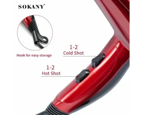 Професійний потужний фен для волосся з насадками та іонізацією Sokany SK-2211