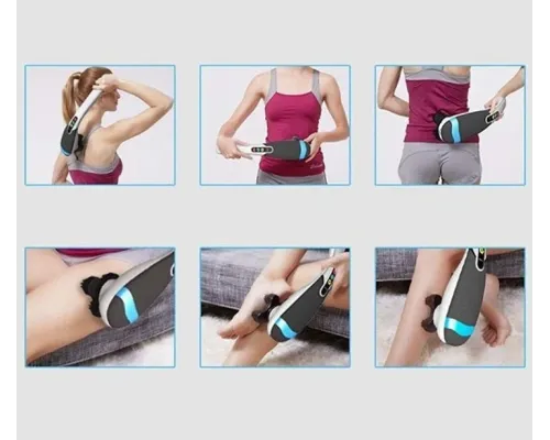 Вібромасажер для спини та тіла Magic Touch massager HSM 50303 4в1 Сірий з насадками Вібромасажер для спини та тіла Magic Touch massager HSM 50303 4в1 Сірий з насадками