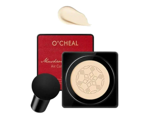 Кушон для обличчя + спонжик Beauty Linasi Red O'CHEAL, Натуральний відтінок/Тональний крем/ Крем пудра