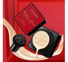 Кушон для обличчя + спонжик Beauty Linasi Red O'CHEAL, Натуральний відтінок/Тональний крем/ Крем пудра