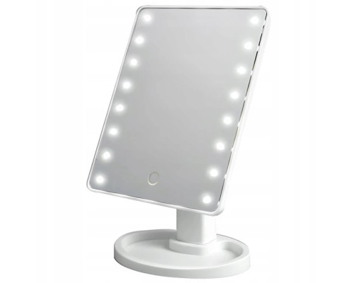 Настільне Дзеркало з підсвіткою Large 16LED Mirror для макіяжу Білий Настільне Дзеркало з підсвіткою Large 16LED Mirror для макіяжу Білий