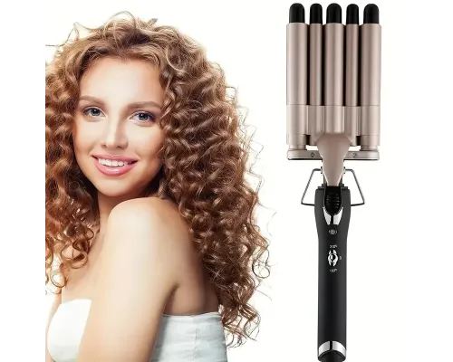 Щипці для Завивки Керамічні на 5 хвиль hair curler KR-8832 Золотистий Щипці для Завивки Керамічні на 5 хвиль hair curler KR-8832 Золотистий