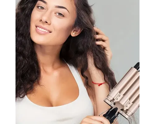 Щипці для Завивки Керамічні на 5 хвиль hair curler KR-8832 Золотистий Щипці для Завивки Керамічні на 5 хвиль hair curler KR-8832 Золотистий
