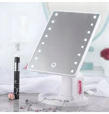 Настільне Дзеркало з підсвіткою Large 16LED Mirror для макіяжу Білий