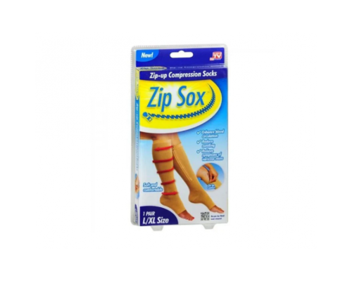 Компрессионные гольфы для фиксации лодыжек Zip Sox, бежевый l/xl