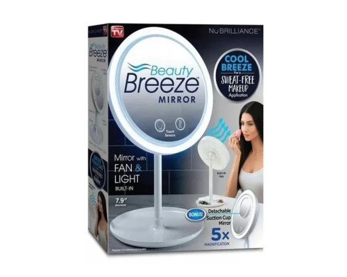 Кругле дзеркало з підсвіткою Beauty Breeze Mirror | Настільне косметичне дзеркало з підсвіткою Кругле дзеркало з підсвіткою Beauty Breeze Mirror | Настільне косметичне дзеркало з підсвіткою