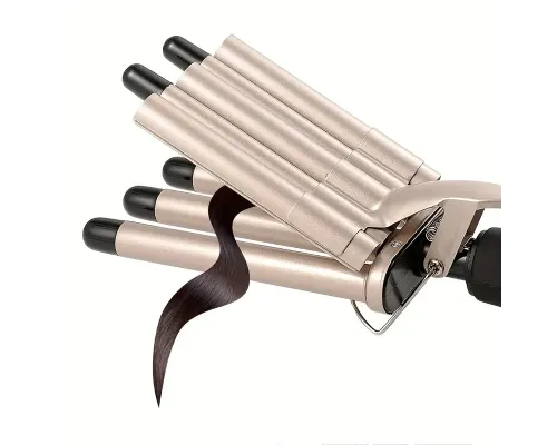 Щипці для Завивки Керамічні на 5 хвиль hair curler KR-8832 Золотистий Щипці для Завивки Керамічні на 5 хвиль hair curler KR-8832 Золотистий