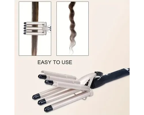 Щипці для Завивки Керамічні на 5 хвиль hair curler KR-8832 Золотистий Щипці для Завивки Керамічні на 5 хвиль hair curler KR-8832 Золотистий