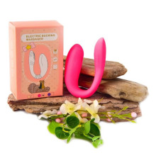 Вибратор electric sucking massager регулируемый двойной розовый с пультом ДУ