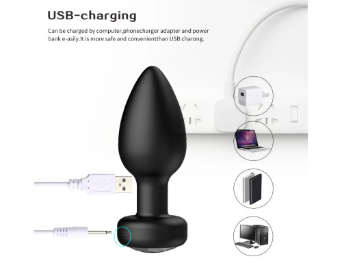 Анальне пробка з пультом дистанційного керування вібратор USB