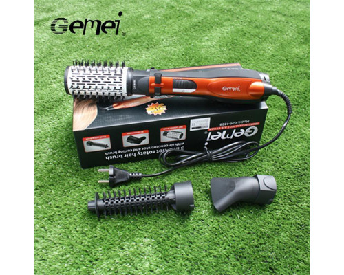 Фен-щітка, стайлер з насадками Gemei GM-4828 з обертовою насадкою