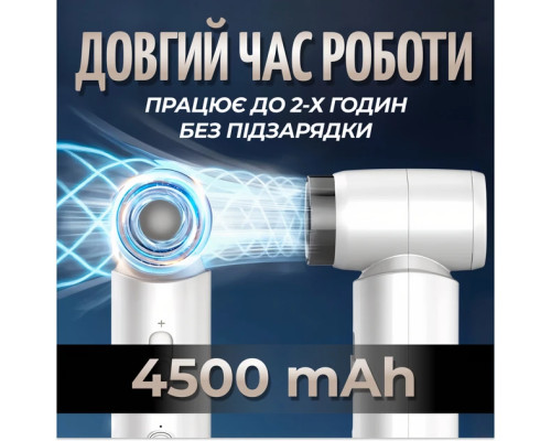 Бездротовий портативний смарт фен з акумулятором 4500 mAh 55 W із заряджанням від USB (Білий) Бездротовий портативний смарт фен з акумулятором 4500 mAh 55 W із заряджанням від USB (Білий)
