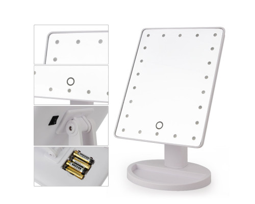 Дзеркало настільне з підсвіткою LED — бренд Large Led Mirror Дзеркало настільне з підсвіткою LED — бренд Large Led Mirror