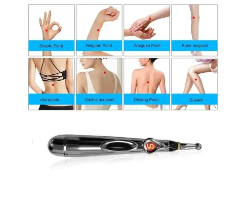 Масажер для тіла електричний ручний (масажна ручка) 3в1 Massager Pen W-912 на батарейках Сріблястий