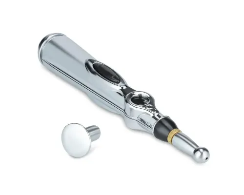 Масажер для тіла електричний ручний (масажна ручка) 3в1 Massager Pen W-912 на батарейках Сріблястий