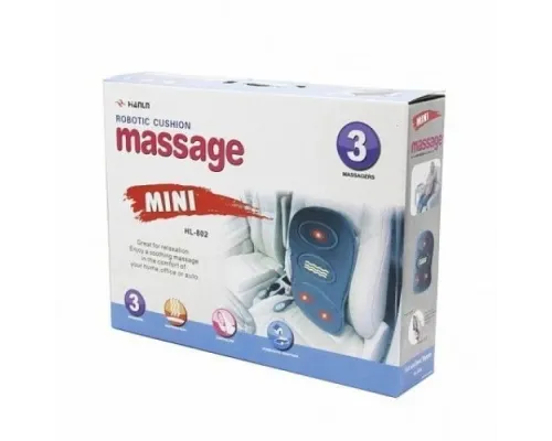 Масажна накидка 3 Режими для автомобіля й офісу з прогрівом Robotic Cushion Massage HL-802 Масажна накидка 3 Режими для автомобіля й офісу з прогрівом Robotic Cushion Massage HL-802