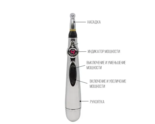 Масажер для тіла електричний ручний (масажна ручка) 3в1 Massager Pen W-912 на батарейках Сріблястий