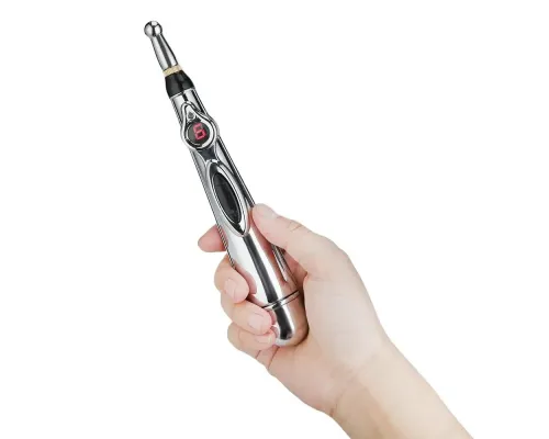 Масажер для тіла електричний ручний (масажна ручка) 3в1 Massager Pen W-912 на батарейках Сріблястий