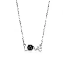 Кулон Love c проекцией Я тебя люблю на 100 языках мира Серебро с цепочкой