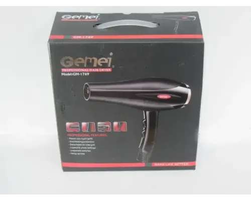 Фен для волосся Gemei GM-1769 1800W Фен для волосся Gemei GM-1769 1800W