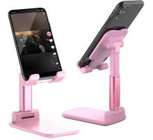 Настольная подставка держатель для телефона планшета Folding desktop phone stand Розовая