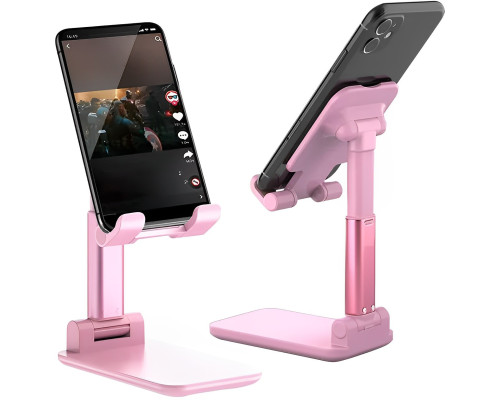 Настільна підставка тримач для телефона планшета Folding desktop phone stand Рожева Настільна підставка тримач для телефона планшета Folding desktop phone stand Рожева