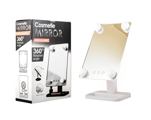 Компактне дзеркало з підсвіткою для макіяжу MCH Cosmetie Mirror 360 Rotation Angel з LED-підсвіткою для дому