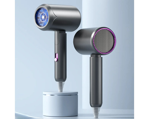 Фен для волосся складаний стайлер Air Blower LY-811, потужність 1800 Вт, 3 швидкості, іонізація, сірий
