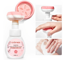Очисний мус-пінка для вмивання з амінокислотами LUOFMISS Sakura Amino Acid Mousse Cleanser