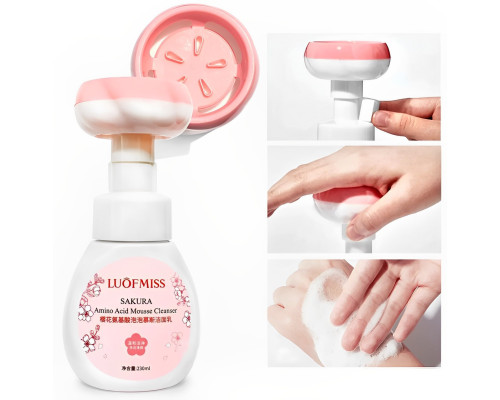Очисний мус-пінка для вмивання з амінокислотами LUOFMISS Sakura Amino Acid Mousse Cleanser Очисний мус-пінка для вмивання з амінокислотами LUOFMISS Sakura Amino Acid Mousse Cleanser