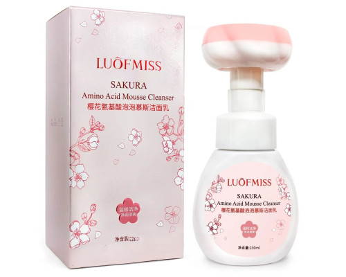 Очисний мус-пінка для вмивання з амінокислотами LUOFMISS Sakura Amino Acid Mousse Cleanser Очисний мус-пінка для вмивання з амінокислотами LUOFMISS Sakura Amino Acid Mousse Cleanser