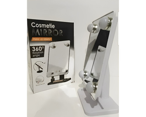 Компактне дзеркало з підсвіткою для макіяжу MCH Cosmetie Mirror 360 Rotation Angel з LED-підсвіткою для дому