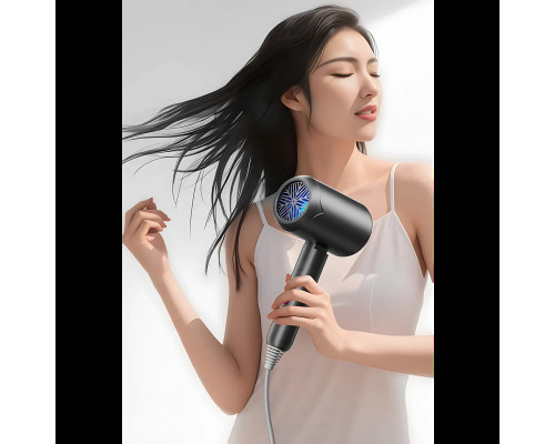 Фен для волосся складаний стайлер Air Blower LY-811, потужність 1800 Вт, 3 швидкості, іонізація, сірий