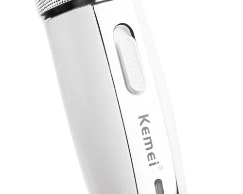 Машинка для стриження Kemei KM-2172 бездротова 2 в 1 з тримером для носа та вух + 4 насадки 3 Вт Біла