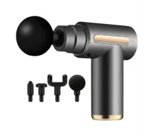 Массажер мышечный ручной Massage Gun Аккумуляторный перкуссионный Массажный 4 насадки для рук ног шеи