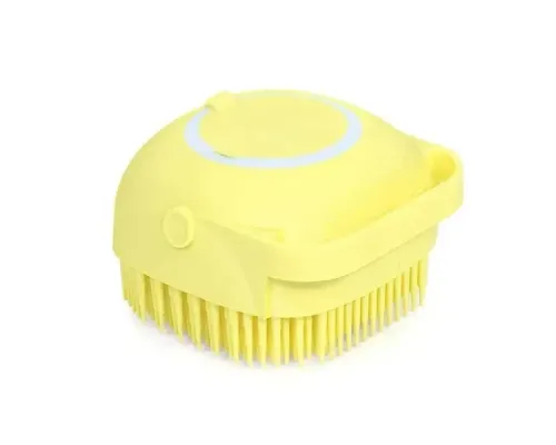 Силіконова масажна щітка мочалка YELLOW Silicone Massage Bath ⁇ Мочалка для купання ⁇ Щітка для тварин