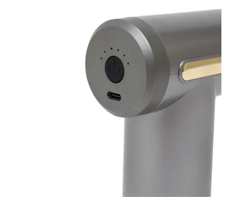 Масажер м'язовий ручний Massage Gun Акумуляторний перкусійний Масажний 4 насадки для рук ніг шиї
