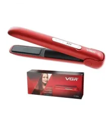 Выпрямитель для волос Hair Straightener VGR V-585 беспроводной, с 3 уровнями нагрева, Красный Серебро