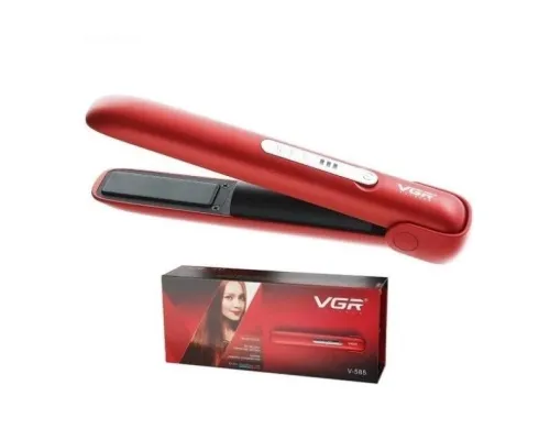 Выпрямитель для волос Hair Straightener VGR V-585 беспроводной, с 3 уровнями нагрева, Красный Серебро Выпрямитель для волос Hair Straightener VGR V-585 беспроводной, с 3 уровнями нагрева, Красный Серебро