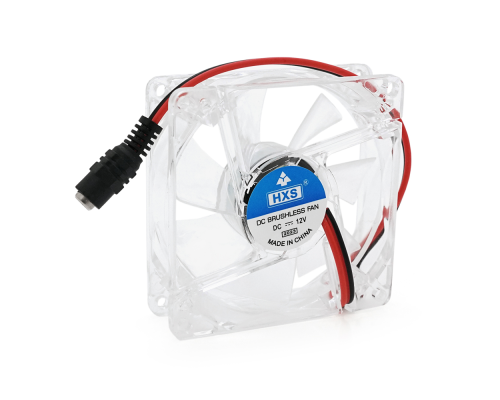Кулер корпусних Merlion HXS 8025 прозорий DC sleeve fan 5,5*2,5 female - 80 * 80 * 25мм, 1900об / хв