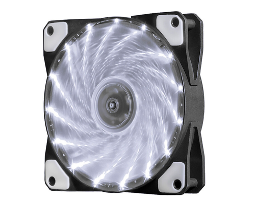 Кулер корпусний 12025 DC sleeve fan 3pin + 4pin - 120 * 120 * 25мм, 12V, 1100об / хв, 15LED, White