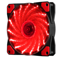 Кулер корпусний 12025 DC sleeve fan 3pin + 2pin - 120 * 120 * 25мм, 12V, 1100об / хв, 15LED, Red