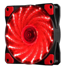Кулер корпусний 12025 DC sleeve fan 3pin + 2pin - 120 * 120 * 25мм, 12V, 1100об / хв, 15LED, Red