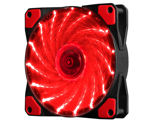 Кулер корпусний 12025 DC sleeve fan 3pin + 2pin - 120 * 120 * 25мм, 12V, 1100об / хв, 15LED, Red Кулер корпусний 12025 DC sleeve fan 3pin + 2pin - 120 * 120 * 25мм, 12V, 1100об / хв, 15LED, Red