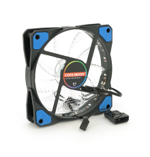 Кулер корпусний 12025 DC sleeve fan 3pin + 4pin - 120*120*25мм, 12V, 1100об/хв, Blue