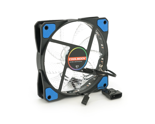 Кулер корпусний 12025 DC sleeve fan 3pin + 4pin - 120*120*25мм, 12V, 1100об/хв, Blue