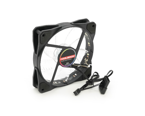 Кулер корпусний 12025 DC sleeve fan 4pin - 120 * 120 * 25мм, 12V, 1100об / хв, 15LED, RGB