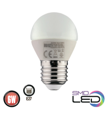 Лампа кульова ELITE SMD LED 6W 4200K Е27 480Lm 175-250V