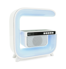 Настільна лампа-нічник G3, Bluetooth колонка, блопроводна зарядка телефону, світло RGB, Box